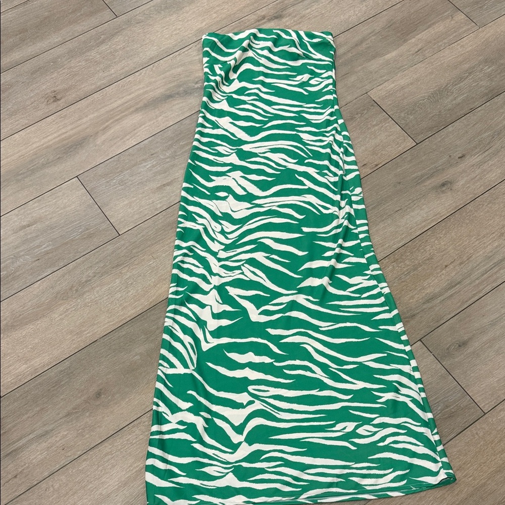 RESA Green and White Zebra Print Dress